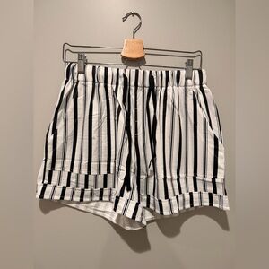 Striped Black and White Women's Shorts